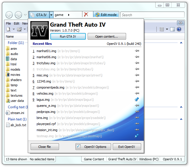 OpenIV – The ultimate modding tool for GTA V, GTA IV and Max Payne 3 » Grand  Theft Auto V